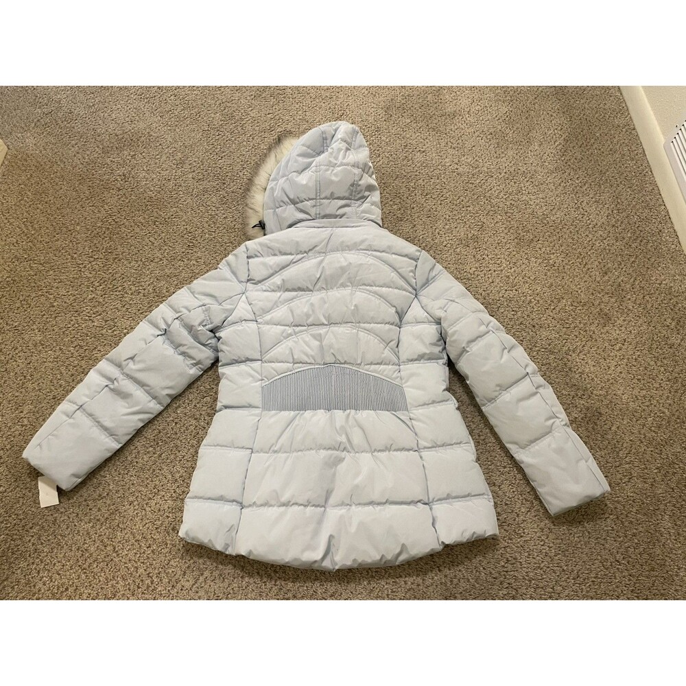 Nautica Women's Puffer Jacket Hooded Light Blue Size Meduim EUC - Picture 2 of 6